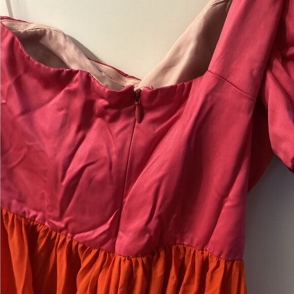 AMUR RTR Pink Red Cleopatra Pleated Dress - Picture 12 of 15